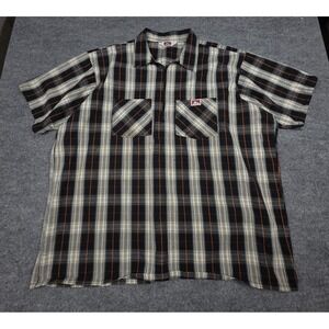 Ben Davis 1/4 Zip Shirt Mens 3XL USA Vintage Classic 80's 90's Work Shirt *Stain